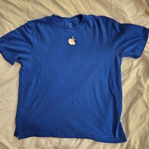 Apple Store Retail Employee T-Shirt Blue Mac Embroidered Logo Tech Mens XL